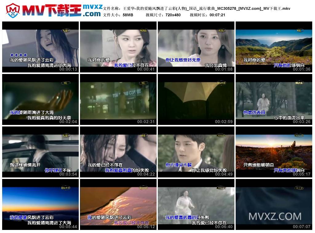 王爱华-我的爱随风飘进了云彩(人物)_国语_流行歌曲_MC305278